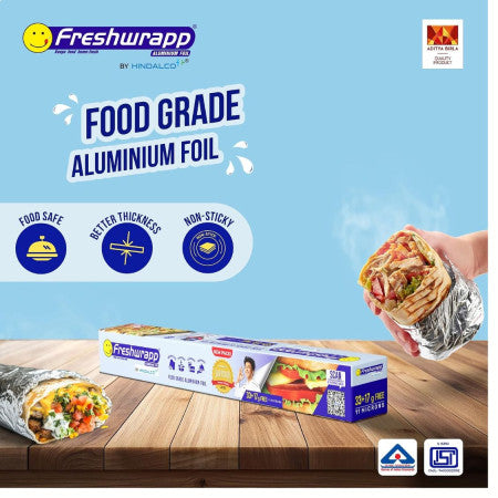 Freshwrapp Food Grade Aluminium Foil - 9 Meter(11 Microns)