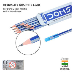 Doms X1 X-Tra Super Dark Graphite Pencil - Pack Of 10 Pencils -NEW