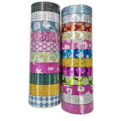 WASHI TAPE GLITTER COLORED 0.5 INCH SET OF 10- 24431-3