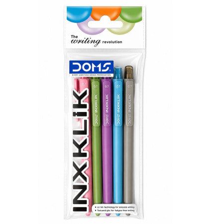 Doms Inxklik Ball Pen 5 PCS Pouch-Blue