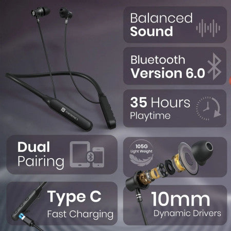 Portronics Harmonics Z14 - Wireless Stereo Headset, Black-POR 3305