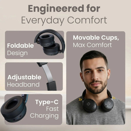 Portronics Muffs M8 - Active Noise Cancellation (Anc) Wireless-POR 3415