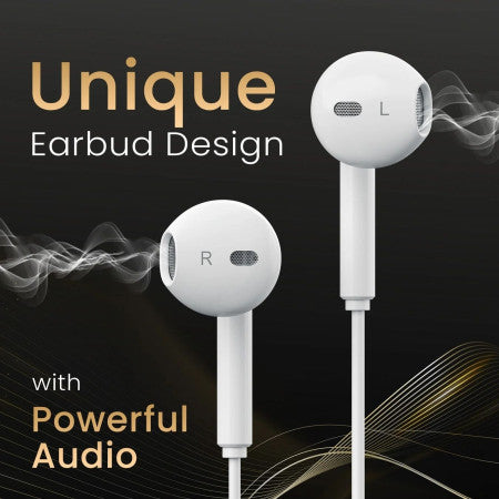 Portronics Conch Theta C - Wired Earphone, White-POR 2749