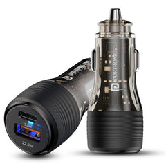 Portronics Car Power View Plus Dual Port 55.5W Transparent Car Charger - POR1863
