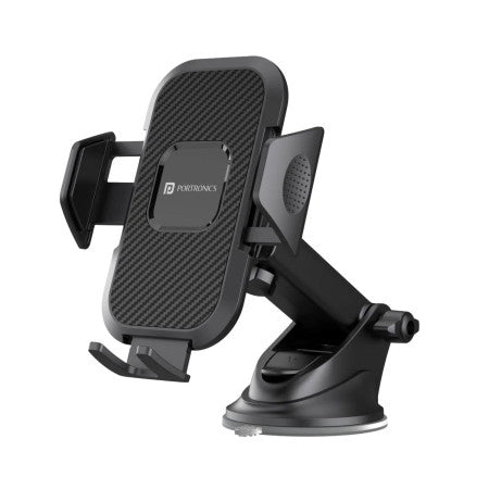 Portronics Clamp M - Car Mobile Holder, Black-POR 116