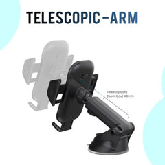 Portronics Clamp M - Car Mobile Holder, Black-POR 116