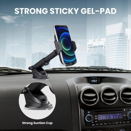 Portronics Clamp M - Car Mobile Holder, Black-POR 116
