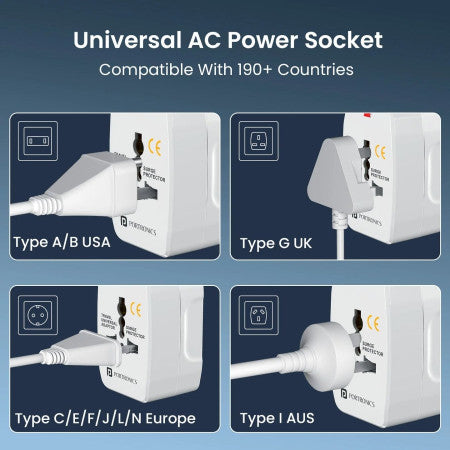 Portronics Juicemmate Go Pro Universal travel Plug 12W - POR3462
