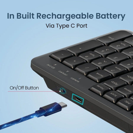 Portronics Akshr Prime Wireless Keyboard With Bluetooth & 2.4GHz Receiver - POR2200