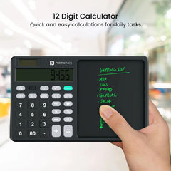 Portronics Ruffpad Calc 2 - LCD Writing Pad With Calculator, Black-POR 2371