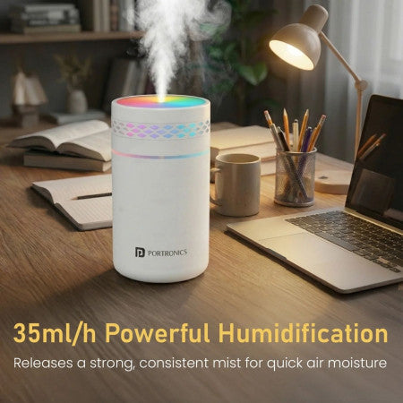 Portronics Magma Lite - H2o Colourful Cool Humidifier, White-POR 3403