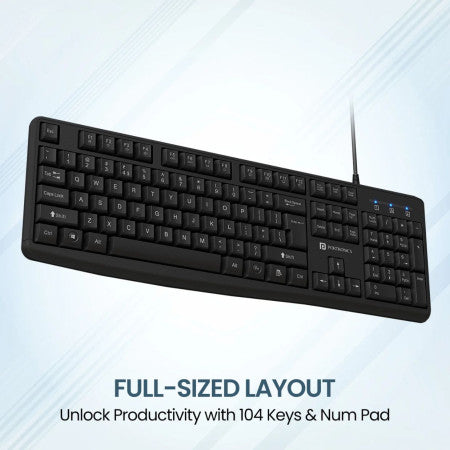 Portronics Ki-Pad 4- Wired Keyboard, Black -POR-2753