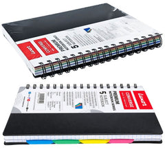Luxor 20406 Wiro 5 Subject Notebook - 14x21.6 cm, 300 Pages - (MRP-210)