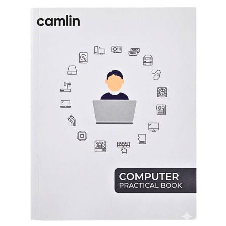 Camlin A4 Computer Practical Book - 26.5 X 21.5cm 104 Page, SL/Unruled, 70Gsm(1175124104)