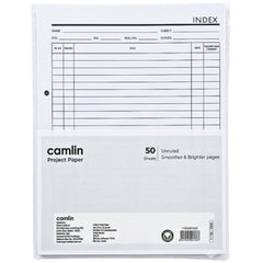 Camlin Project Paper Sheet - Pack of 50 Sheets, 28x22 cm Sheet Unruled, 80Gsm (1165401050)