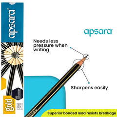 Apsara Gold HB Pencils - Pack of 10 Pencil