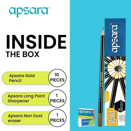 Apsara Gold HB Pencils - Pack of 10 Pencil