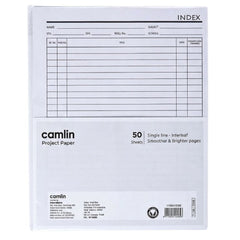 Camlin Project Paper Sheet - Pack of 50 Sheets, 28x22 cm Sheet Unruled, 80Gsm (1165401050)