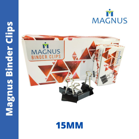 Magnus Binder Clips (Black) - 15mm (1201)