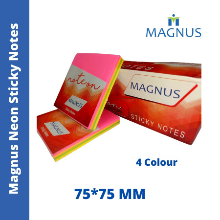 Magnus Sticky Notes 75x75mm - Neon, 4 Colours (1313)