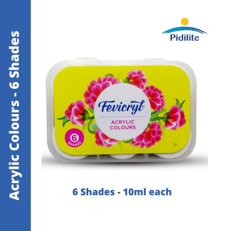 Pidilite Fevicryl Acrylic Colours Lilac Kit - 6 Shades, 10ml each