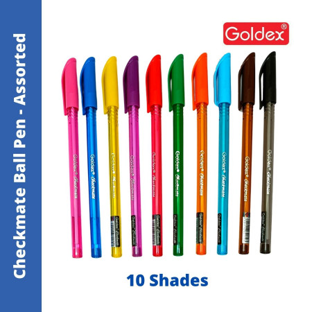 Goldex Checkmate Ball Pen Assorted - 10 Shades
