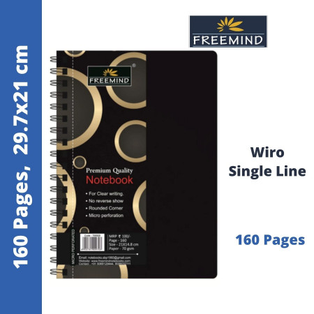 Freemind A4 Micro Perforated Notebook - Spiral, Single Line, 160 Pages, 29x21cm (700900)