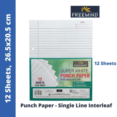 Freemind A4 Punch Paper - 11+1 Sheets, 26.5x20.5cm