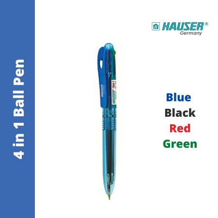 Hauser 4 in 1 Ball Pen - Blue, Black, Red, Green