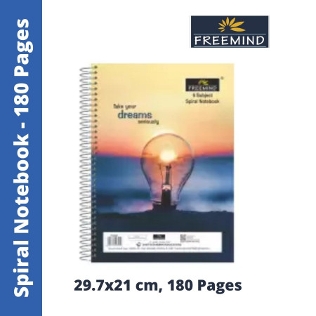 Freemind A4 Register - Spiral, Single Line, 180 Pages, 29.7x21cm (704904S)