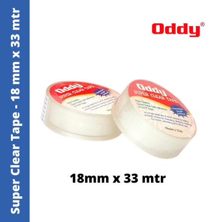 Oddy Super Clear Tape - 18mm x 33mtr (SCT-1833)