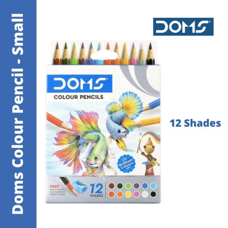 Doms Pencil Colour Small - 12 Shades (85mm Length Each)