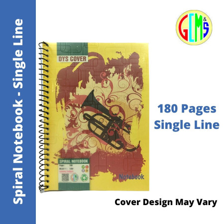 Dyscover A4 Notebook - Spiral, Single Line, 180 Pages