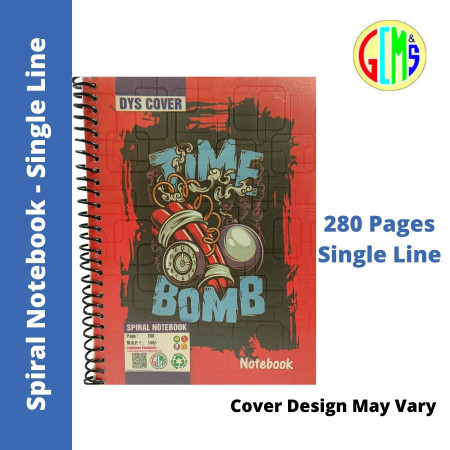 Dyscover A4 Notebook - Spiral, Single Line, 280 Pages