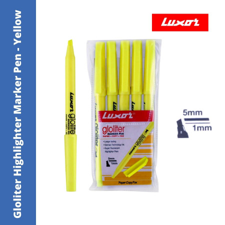 Luxor 521 Gloliter Highlighter Marker Pen - Yellow