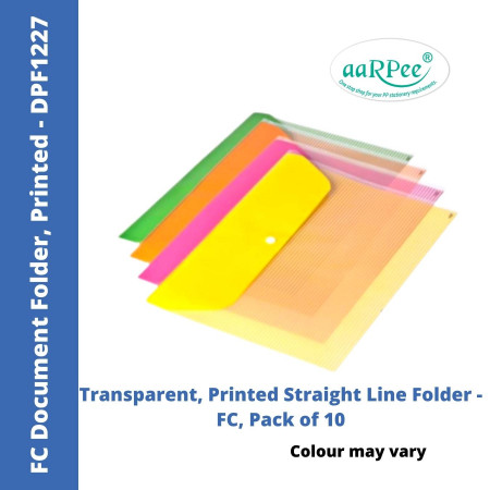 Aarpee FC Document Folder - Straight Line Print, 0.12 mm (DPF1227)