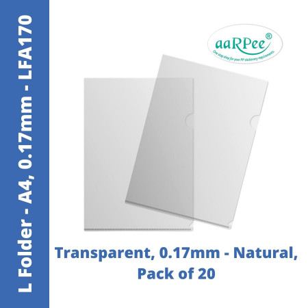 Aarpee A4 L-Folder - Natural, 0.17mm (LFA170)