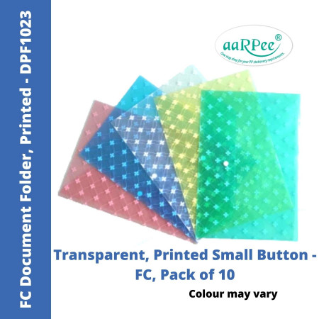 Aarpee FC Document Folder - Small Button Print, 0.12 mm (DPF1023)