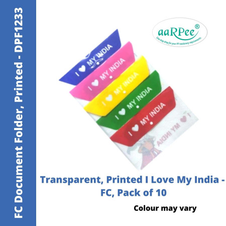 Aarpee FC Document Folder - I Love My India Print, 0.12 mm (DPF1233)