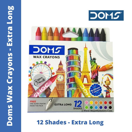 Doms Wax Crayons Extra Long - 12 Shades