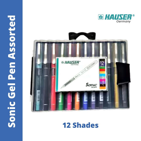 Hauser Sonic Gel Pen Assorted - 12 Shades