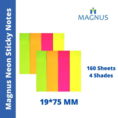 Magnus Sticky Notes 19x75mm - Neon, 4 Colours (1307)