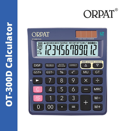 Orpat OT-300D Plus Dark Grey Check & Correct Calculator