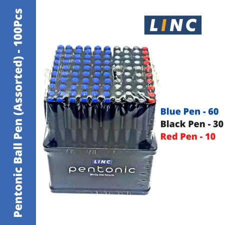 Pentonic Ball Pen Assorted Display Pack - 100 Pcs