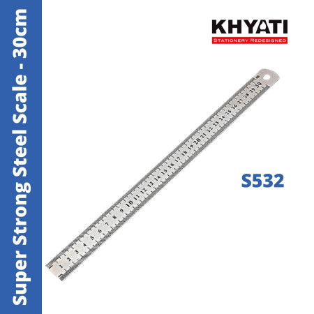 Khyati Super Strong Steel Scale - 30 cm S532