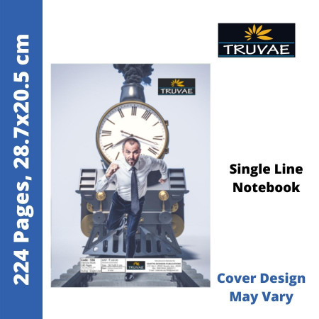 Truvae A4 Register - Single Line, 224 Pages, 28.7x20.5 cm (528)
