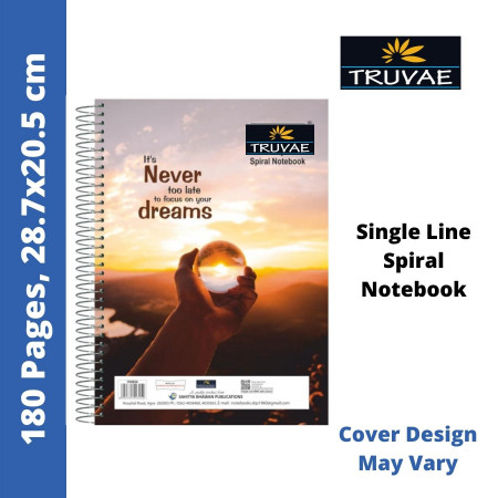 Truvae Spiral Notebook - Single Line, 180 Pages, 28.7x20.5 cm (554)
