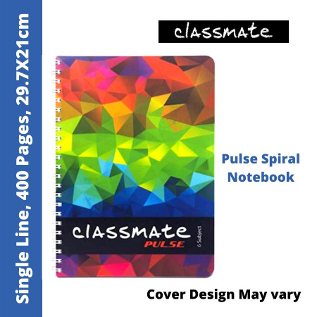 Classmate Pulse 6 Subject Notebook - Single Line, 400 Pages, 29.7x21 cm (02100148)