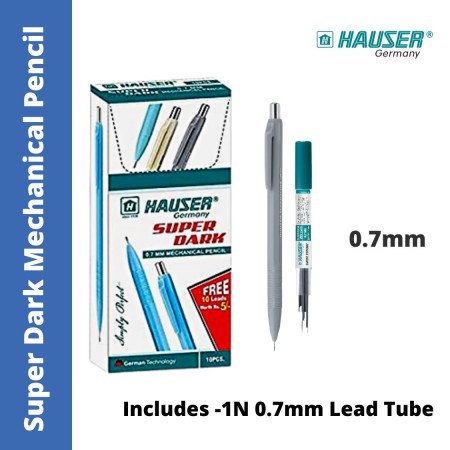 Hauser Super Dark Mechanical Pencil - 0.7mm, includes 1N 0.7mm Lead Tube