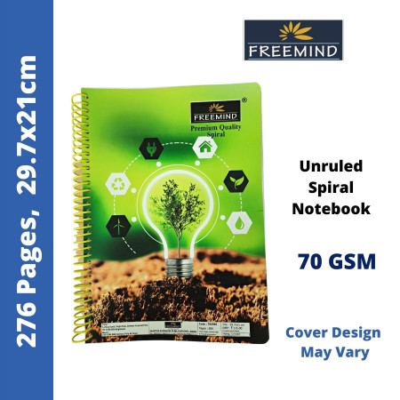 Freemind A4 Register - A4 Spiral, Unruled, 276 Pages, 29.7x21cm (704983)